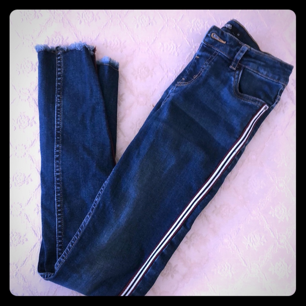 Embellished Side Stripe Skinny Jeans